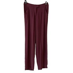 Eileen Fisher Size S Small Pants Ponte RN78121/CA#34460 Burgundy Crepe Unlined